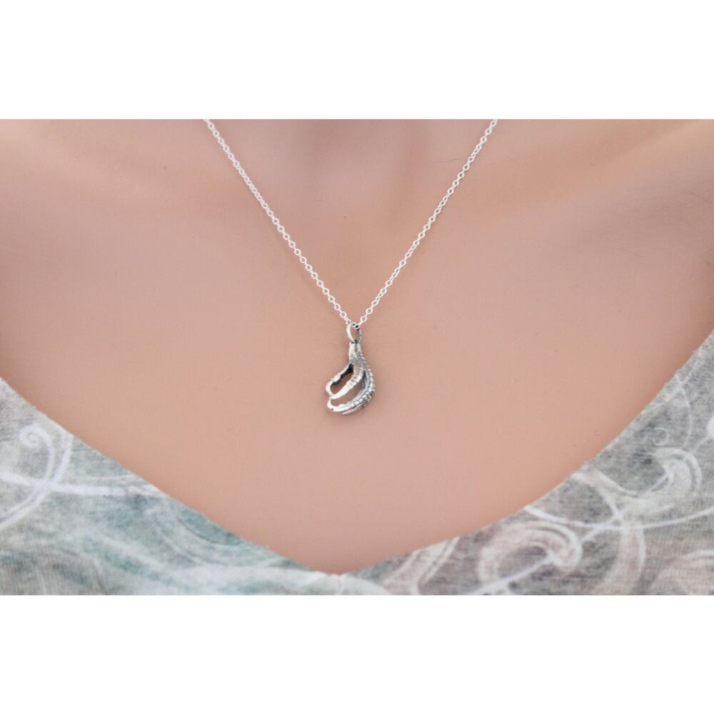 Sterling Silver Bird Claw Charm Necklace, Sterling Silver Bird Claw Charm